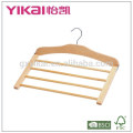 2015space saving trousers totally wooden hanger with 4tiers of round bar